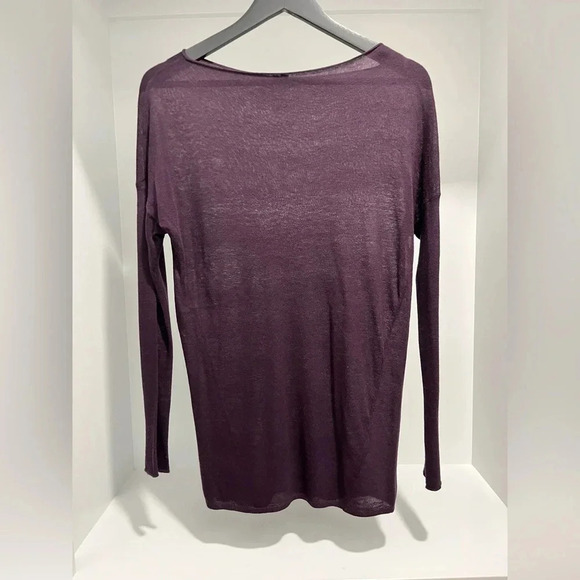 Vince Wool Blend Boatneck Distressed Sweater Dark Purple Size XS fitted - Picture 1 of 6